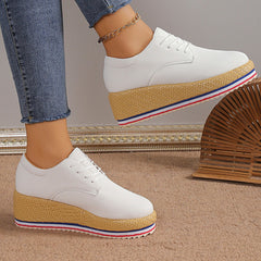 Lace Up Wedge Platform Ankle Sneakers Pairmore