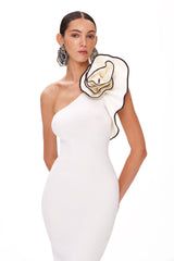 Geblümtes Maxikleid mit Neckholder - Weiß