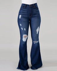 Jeans mit ausgestelltem Bein und hoher Taille