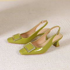 Damen Einlagige Geschlossene Slingback-Stilettos mit Zehenpartie