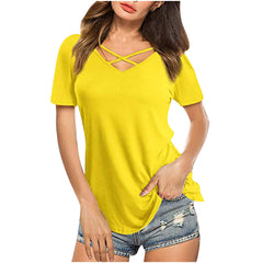 Flared Sleeve Design V-Neck Women's T-Shirt