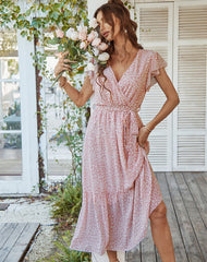 Your Wish – Gepunktetes Midikleid mit Rüschen