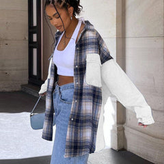 Amata Cotton Blend Plaid Shacket - FINAL SALE SADI-001