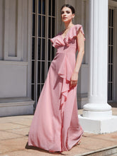 Ruffled Maxi Dress In Pink