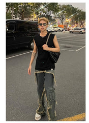 Baggy Herren Cargo-Pocket-Jeans