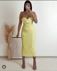 Neon Straptop Tunic Midi Dress Ins Street