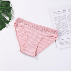 4er-Pack Höschen-Sets mit geripptem Spitzenbesatz