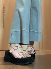 Wedge Heel Buckle Straps Sandals