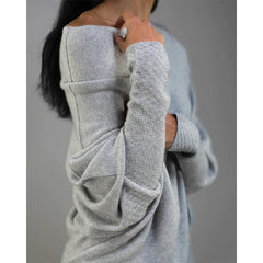 All That Rippenpullover aus Kaschmirmischung – Heather Grey – ENDGÜLTIGER VERKAUF