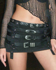 Quad Grunge Belt Minirock
