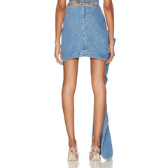 Floral Embellished Denim Mini Skirt