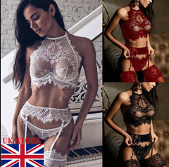 Criss Cross Mesh Lace Bra And Panty Set