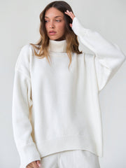 Amsterdam Mock Neck Sweater - Cream - FINAL SALE FATE-001