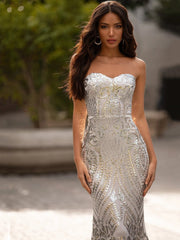 slim bodice evening dress