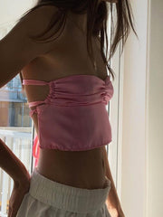 Halterneck Sleeveless Crop Top