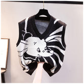 Halloween-Strickweste mit Spinnennetz