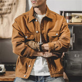 Color oversized denim jacket for men