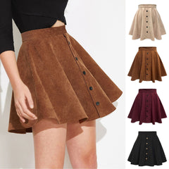 Hazelnut Button Down Corduroy Mini Skirt - Camel - FINAL SALE Ins Street