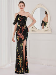 Langes Party-Abendkleid mit Pailletten