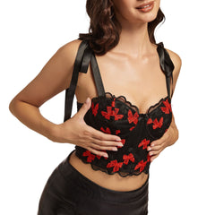 Cutout Butterfly Crop Cami Top