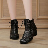 Ausgehöhlte, atmungsaktive Knöchel-Retro-Ethno-Stil-echte Absätze