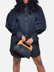 Minikleid mit gerüschten Puffärmeln