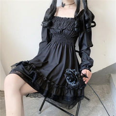 Alt Vampire Tears Kurzarm Gothic Dark Lolita Kleid