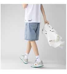 Hellblaue Herren Jeansshorts