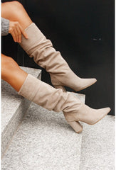Smooth And Slouched Faux Suede Boots Ins Street