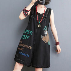 Baggy street women jean romper