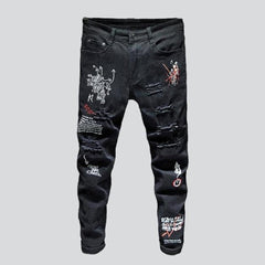Bemalte zerrissene Jeans für Männer
