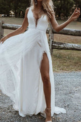 Patchwork Sleeveless V-Neck Floor-Length Plain Women's Dress Sai Feel