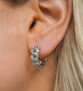 Pave Josie Creolen Silber