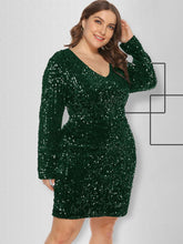 Plus Size Sequins Glitter Bodycon Dress Sai Feel