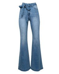 Poppy High Rise Flare Tie Denim - Indigo Ins Street