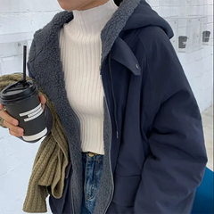 Preppy Reversible Lambswool Hooded Jacket