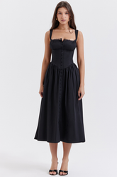 Tatiana Black Midi Sundress Newgew