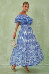 Tulum – Schulterfreies Kleid mit Lochstickerei