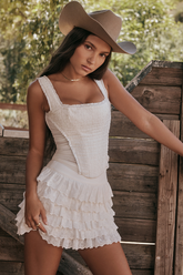 Set aus besticktem BH und mehrlagigem Minirock „Catalina“