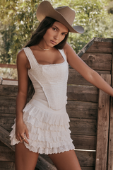 Set aus besticktem BH und mehrlagigem Minirock „Catalina“