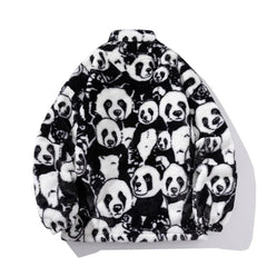 Winter Oversized Fleece Panda Puffer Jacket for Men
