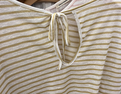 Raelle Cotton Blend Striped Top - White Mint - FINAL SALE