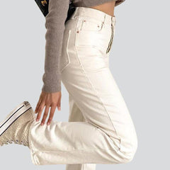 White straight women jeans