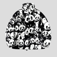 Winter Oversized Fleece Panda Puffer Jacket for Men