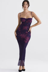 Ärmelloses Maxikleid mit Print und Spitze im Sweetheart-Stil - Blumen