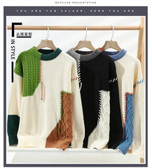2024 Luxury Cashmere Sweater: Designer Ripped Hole for Men