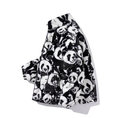 Winter Oversized Fleece Panda Puffer Jacket for Men