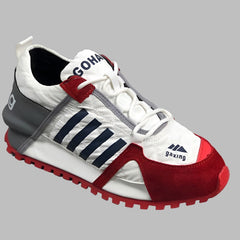 Unisex Chunky Cross-tied Split Leather Bubuk Loafer Sneakers