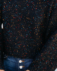 Splash Of Color Speckled Knit Sweater - Black - FINAL SALE Ins Street