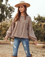 Tensey Checkered Babydoll Blouse - FINAL SALE FATE-001